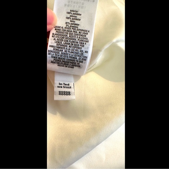 TED BAKER Nardiya Delicate Blouse Top Shirt White Lave Pleated Hem Exposed Zip - Picture 11 of 14